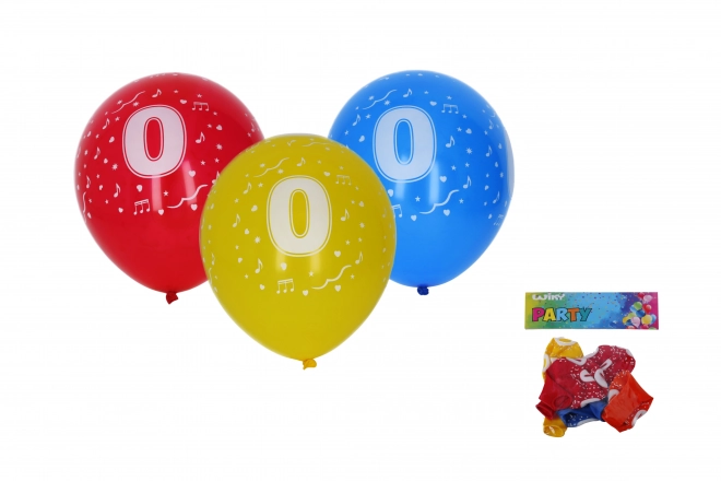 Ballon gonflable avec chiffre 0 30 cm - 5 pièces