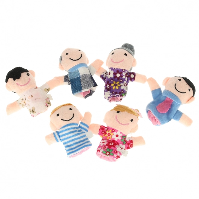Gants de marionnettes en tissu familial - ensemble de 6 pièces