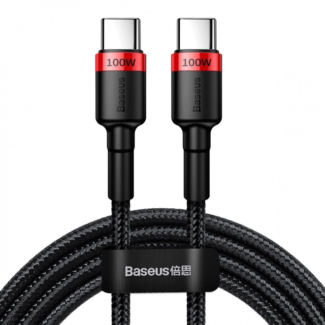 Câble USB-C pour charge rapide Baseus Cafule 100W rouge noir