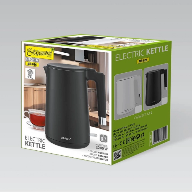 Bouilloire électrique Maestro 1,7l 1800W noir