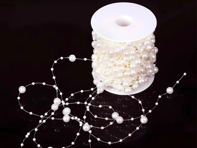 Guirlande de perles blanches pour sapin de Noël