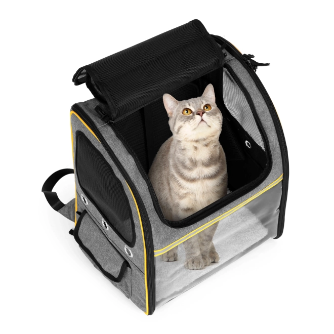 Grand, résistant, sac à dos pliable pour le transport de chats et de chiens