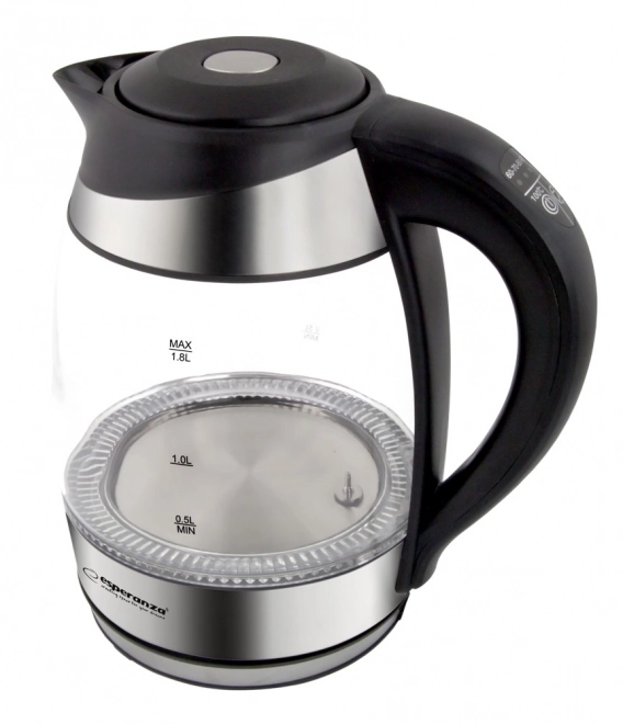 Bouilloire Seine 1,7 l en verre noir avec éclairage LED et régulation de température