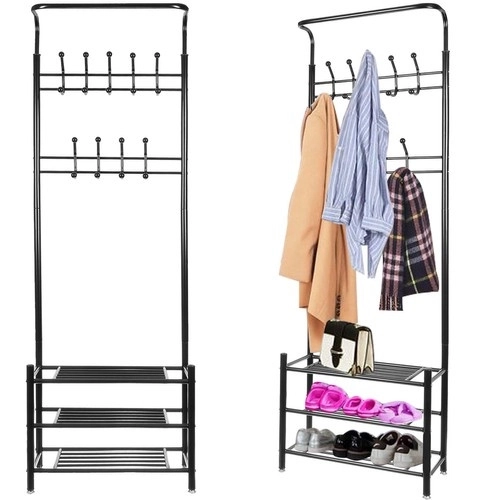 Porte-manteau - porte-manteau avec étagère à chaussures