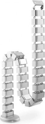 Spirale de câbles élastique avec base 1,3 m, argent