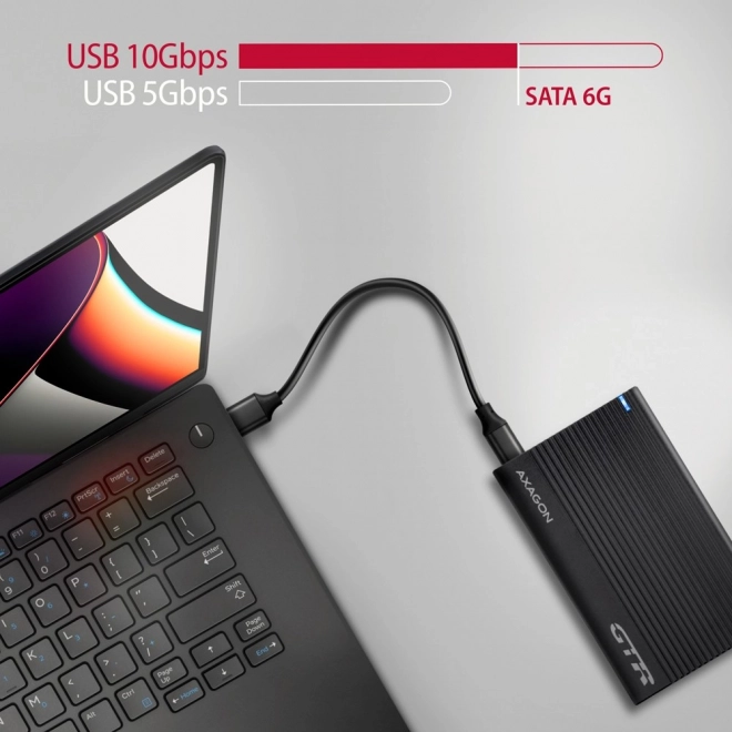 Boîtier en aluminium pour disques externes USB3.2 Gen 2 - SATA 6G 2.5" SSD/HDD