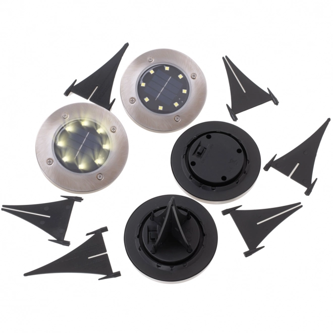 Éclairage solaire de jardin 8 LED 4 pièces - blanc chaud