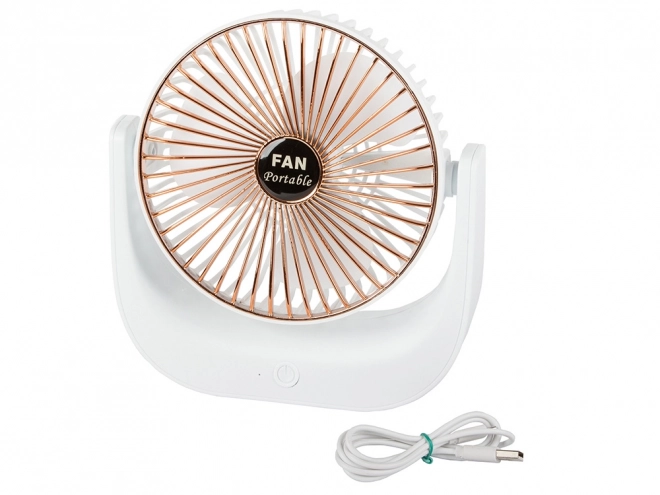 Ventilateur de table sans fil – Blanc-rose