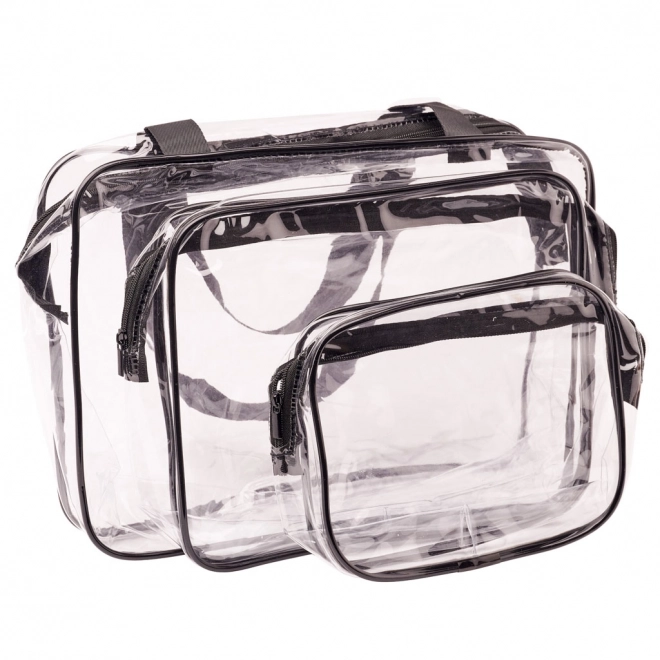 Ensemble de trousses de toilette transparentes de voyage - 3 pièces