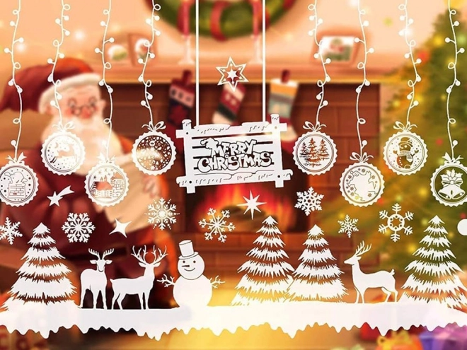 Autocollants de Noël pour fenêtres avec motif de sapins de Noël