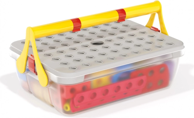 Mallette pratique avec couvercle comme base de construction