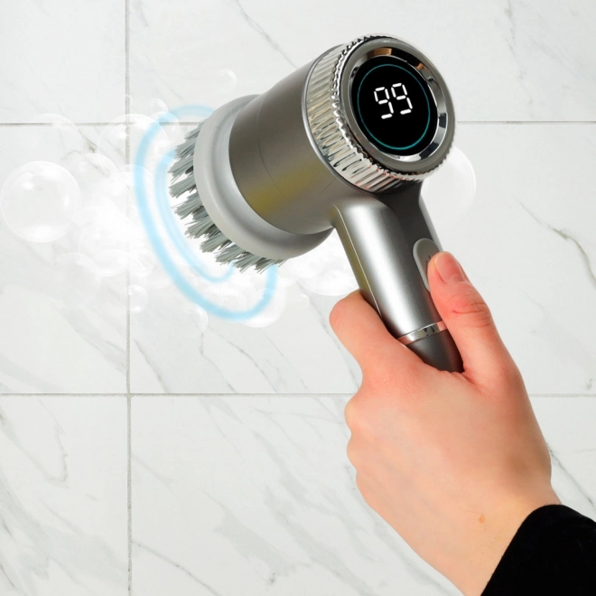 Brosse électrique de nettoyage 5 en 1 avec LED pour salles de bain et sols
