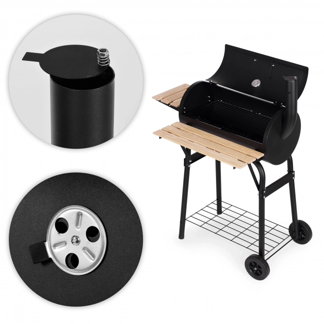 Grand barbecue de jardin avec thermomètre et cheminée