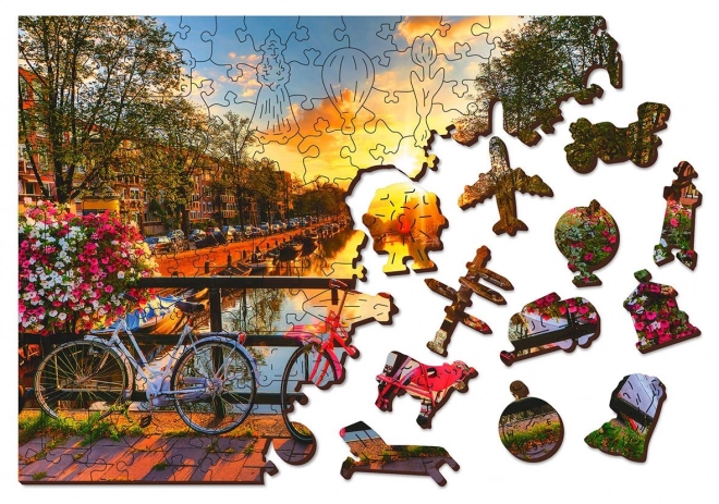 Puzzle en bois Vélo à Amsterdam 2en1