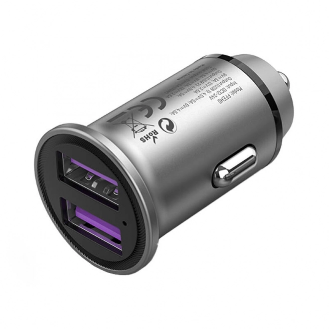 Chargeur de voiture 2x USB Vention 30W Gris