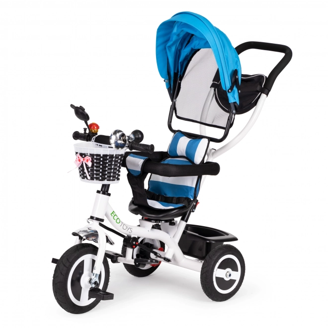 Tricycle, voiture à roues, toit bleu rotatif