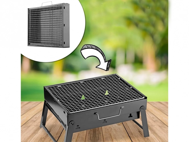 Gril portable pliable au charbon de bois pour camping et BBQ