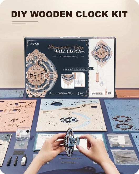 RoboTime 3D puzzle mécanique en bois - Horloge murale