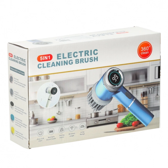 Brosse électrique de nettoyage 5 en 1 avec LED pour salles de bain et sols
