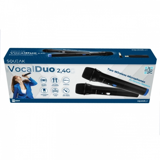 Ensemble de microphones pour karaoké VocalDuo avec portée de 30m