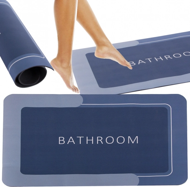 Tapis de salle de bain antidérapant à séchage rapide Bathroom 58 × 38 cm – bleu