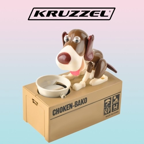 Tirelire chien marron clair