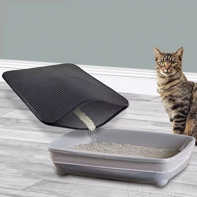 Tapis sous litière pour chat