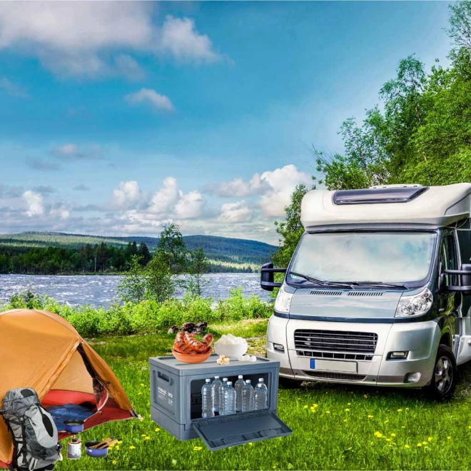 Boîte de camping - caisse pliante 25l bleu