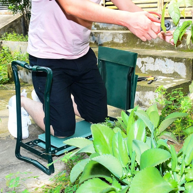 Tabouret de jardin pliant 2 en 1