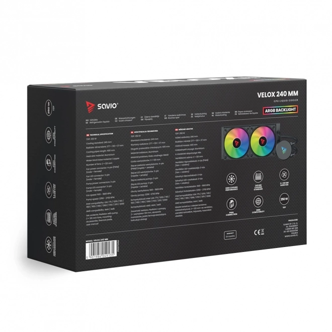 Refroidissement liquide processeur ARGB Velox 240mm