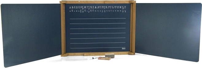 Jeujura tableau mural multifonction en bois à trois volets 156 × 43 cm avec accessoires