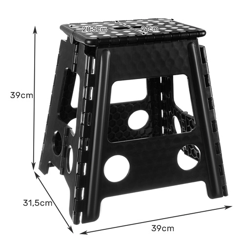 Tabouret pliant noir et blanc 39 cm