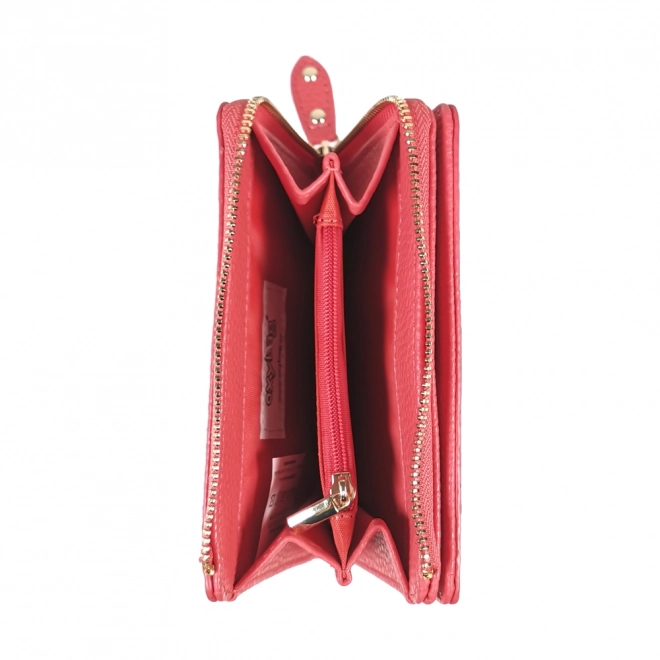 Portefeuille féminin LAST en cuir corail