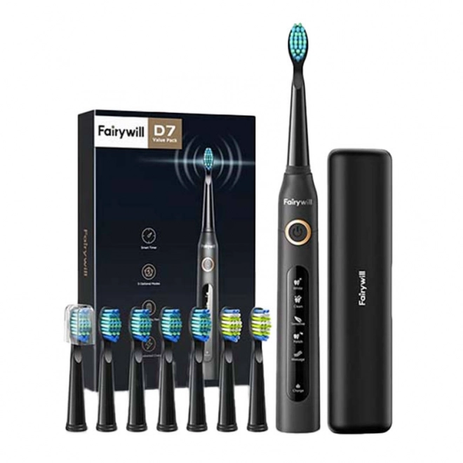Brosse à dents sonique avec ensemble de têtes et étui