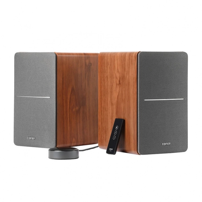 Haut-parleurs Edifier R1280T avec WiiM Mini en couleur marron