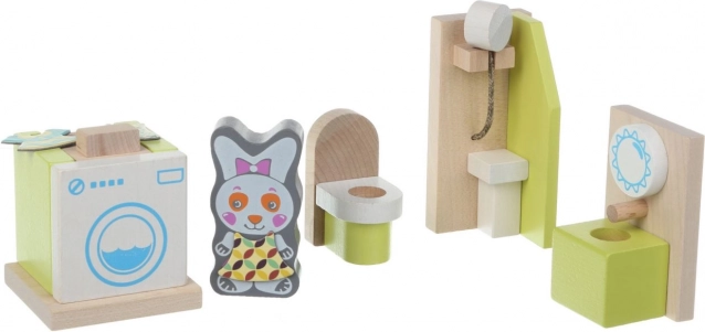 Meubles de salle de bain en bois pour poupées par Cubika