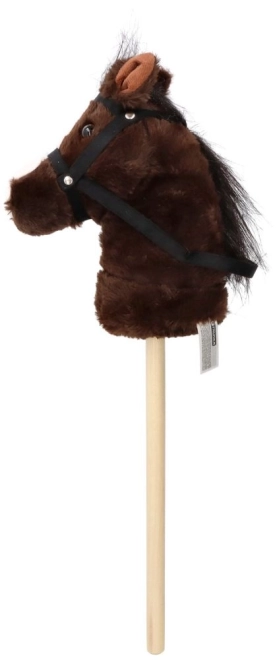 Cheval de loisir Bonnie bâton peluche - brun foncé