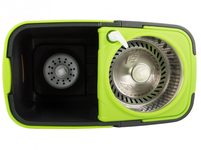 Mop rotatif avec 2 tampons en microfibre et seau distributeur