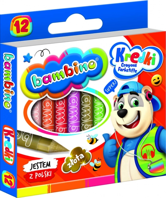 Crayons de cire graphites Bambino - 12 pièces