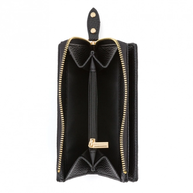Portefeuille pour femmes en cuir noir LAST