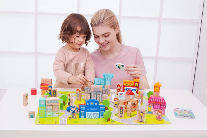 Jeux de construction en bois Construis une ville 120 pcs