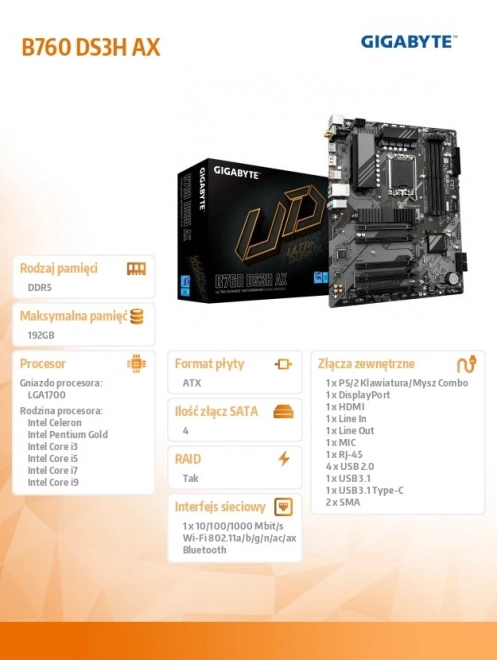Carte mère Gigabyte B760 DS3H AX