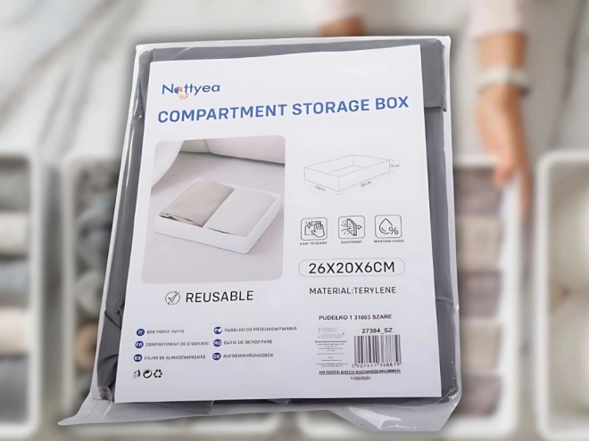 Organisateur de vêtements pour tiroir de dressing gris