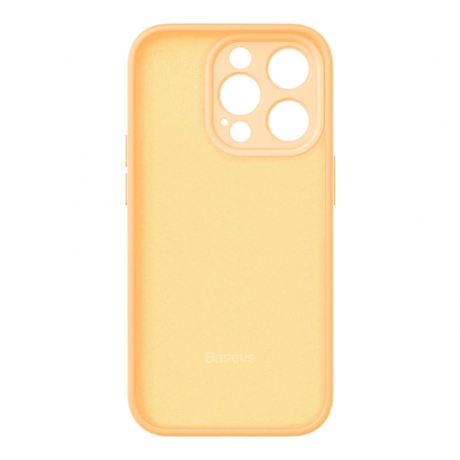 Baseus Étui en gel de silice liquide pour iPhone 14 jaune avec verre trempé et kit de nettoyage – 14 Pro Max