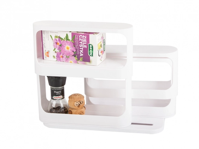 Organisateur de cuisine en plastique blanc pour épices