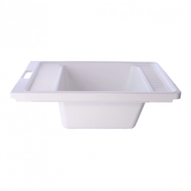 Bassine de salle de bain avec bouchon, PRODUIT POLONAIS - blanc