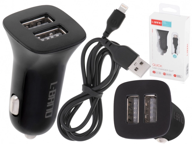 Chargeur de voiture double L-BRNO USB + Lightning
