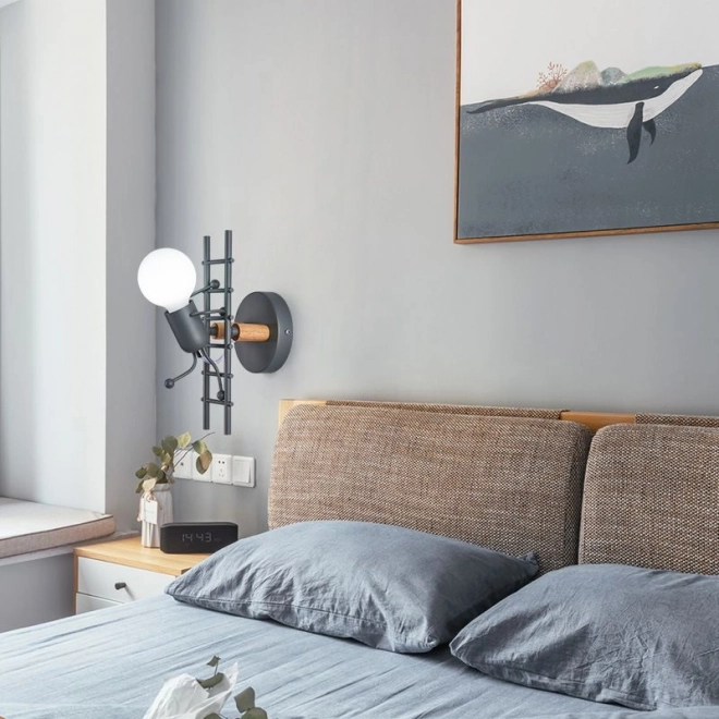 Applique murale Loft Humanoïde noire
