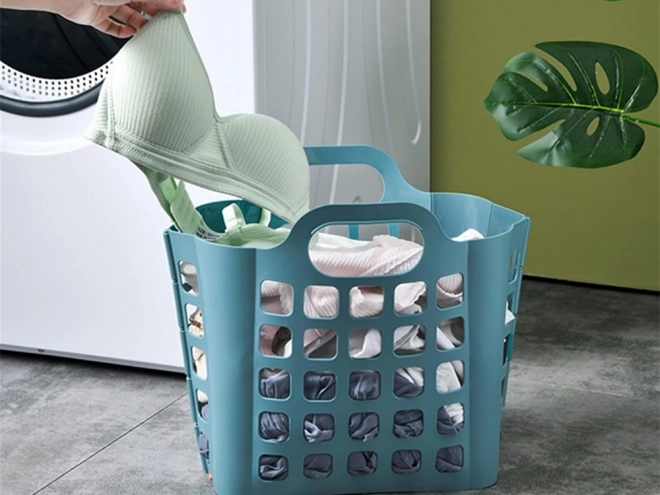 Panier pliant en plastique pour courses et linge