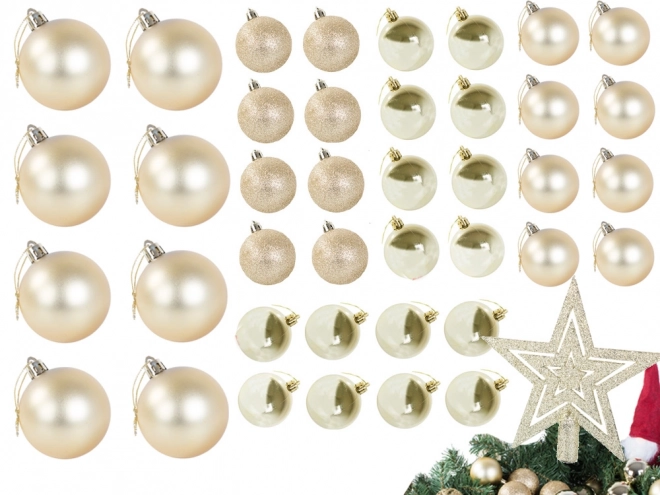 Ensemble de décorations de Noël 100 pièces avec étoiles dorées